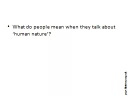What do people mean when they talk about ‘human nature’