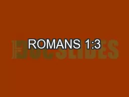ROMANS 1:3