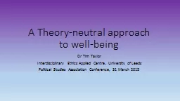 A Theory-neutral approach to well-being