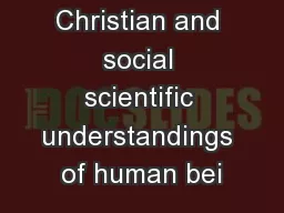 Christian and social scientific understandings of human bei
