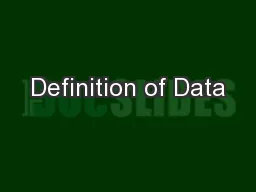 Definition of Data