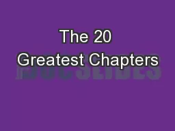 The 20 Greatest Chapters