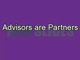 Advisors are Partners
