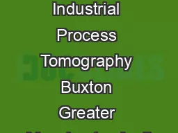st World Congress on Industrial Process Tomography Buxton Greater Manchester April