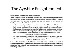 The Ayrshire Enlightenment