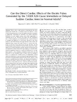 EVIEW Can the Direct Cardiac Effects of the Electric Pulses Generated by the TASER X Cause