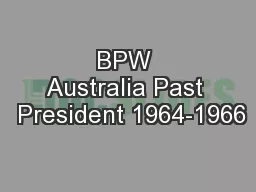 BPW Australia Past  President 1964-1966