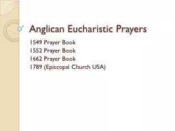 Anglican Eucharistic Prayers