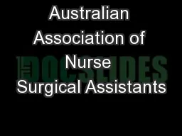 Australian Association of Nurse Surgical Assistants