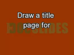 Draw a title page for