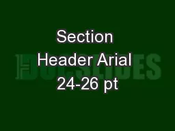 Section Header Arial 24-26 pt