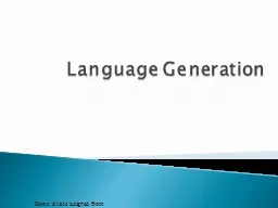 Language Generation