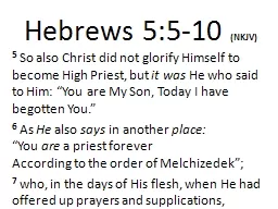Hebrews 5:5-