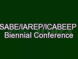 SABE/IAREP/ICABEEP Biennial Conference