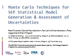 Monte Carlo Techniques for SEP Statistical Model Generation