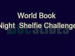 World Book Night  Shelfie Challenge