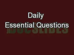 Daily Essential Questions