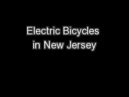 Electric Bicycles in New Jersey