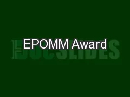 EPOMM Award