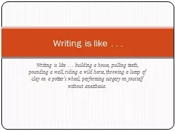 Writing is like . . . building a house, pulling teeth, poun