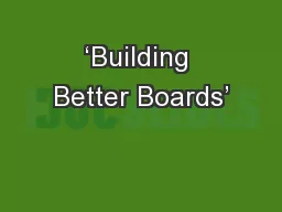 ‘Building Better Boards’