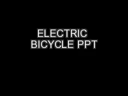 ELECTRIC BICYCLE PPT