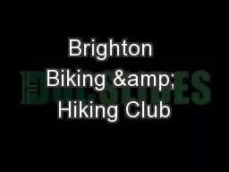 Brighton Biking & Hiking Club