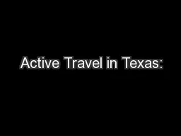 Active Travel in Texas:
