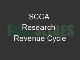 SCCA Research Revenue Cycle