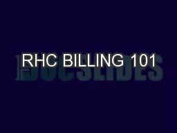 RHC BILLING 101