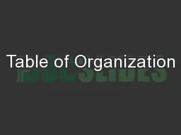 Table of Organization