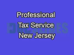 Professional Tax Service New Jersey
