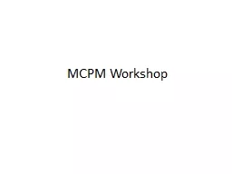 MCPM Workshop