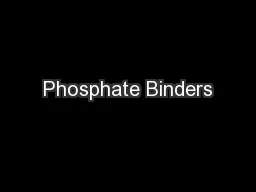 Phosphate Binders