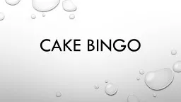 Cake bingo