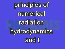 Basic principles of numerical radiation hydrodynamics and t