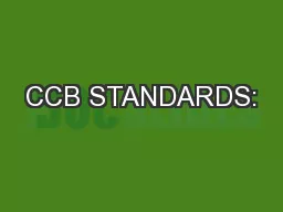 CCB STANDARDS: