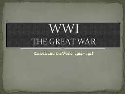 Canada and the World 1914 - 1918