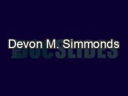Devon M. Simmonds