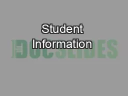 Student Information & Communication: