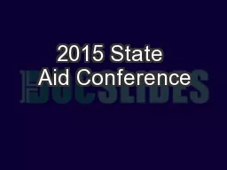 2015 State Aid Conference