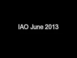 IAO June 2013