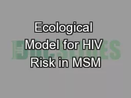 Ecological Model for HIV Risk in MSM