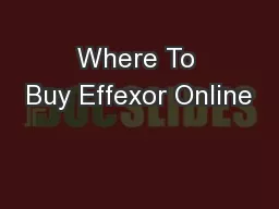Where To Buy Effexor Online