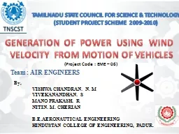 TAMILNADU STATE COUNCIL FOR SCIENCE & TECHNOLOGY