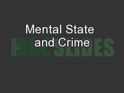 Mental State and Crime