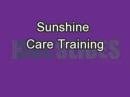 Sunshine Care Training
