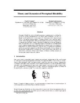 Theory and Dynamics of Perceptual Bistability Paul R