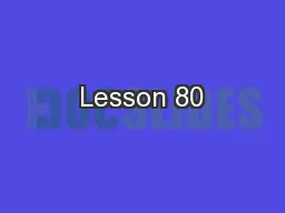 Lesson 80