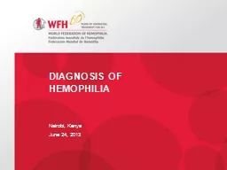 Diagnosis of Hemophilia